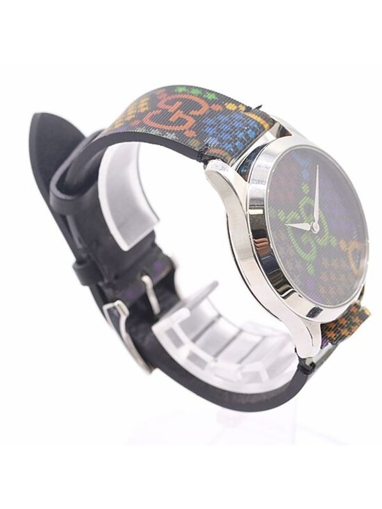 Gucci Timeless Psychedelic 126.4 Quartz Rainbow Black Dial Watch